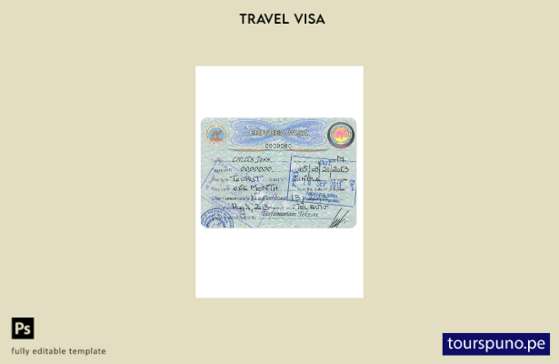 Plantilla de versión de Visa de Eritrea lista para imprimir